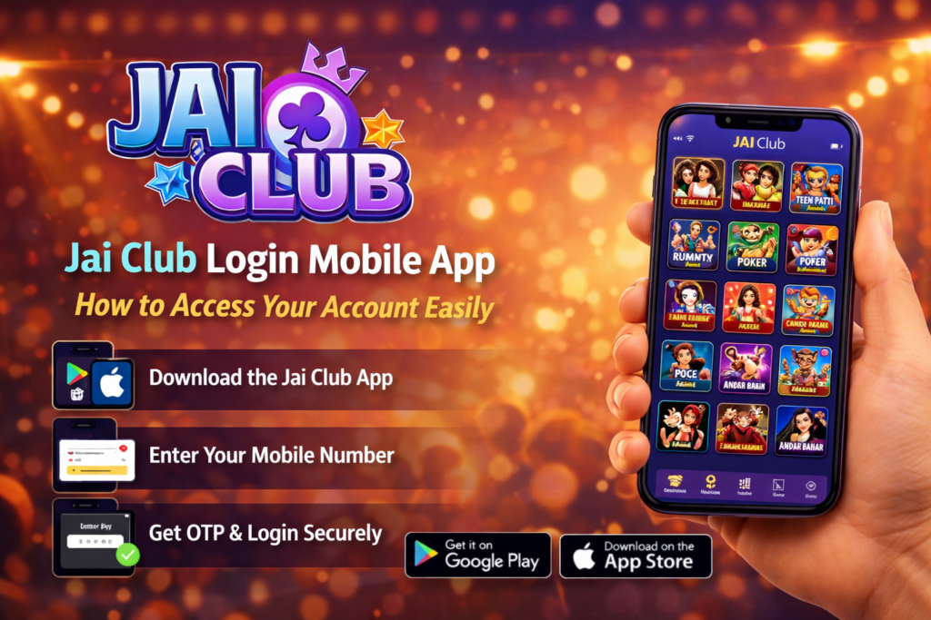 Jai Club Login Mobile App screen showing easy account access, secure sign-in, and smooth navigation for users in 2026 guide