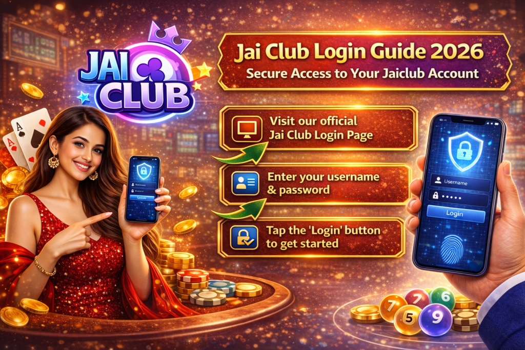 Jai Club Login Guide 2026 showing secure jaiclub login process on mobile screen with safe account access steps and user-friendly interface for quick sign-in.