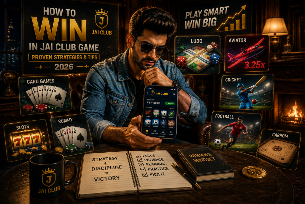 Jai Club game strategy with multiple games like ludo, cards and cricket